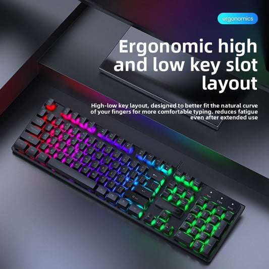 Wired keyboard mouse cover mute high color value