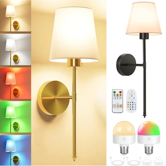 Wireless Adhesive RGB Wall Lamp with Remote Control