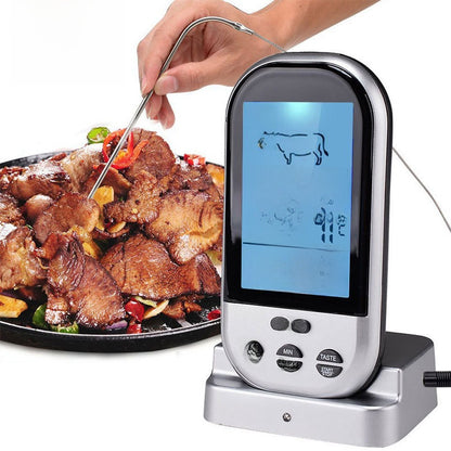 Wireless BBQ Thermometer with Temperature Alarm and Backlight
