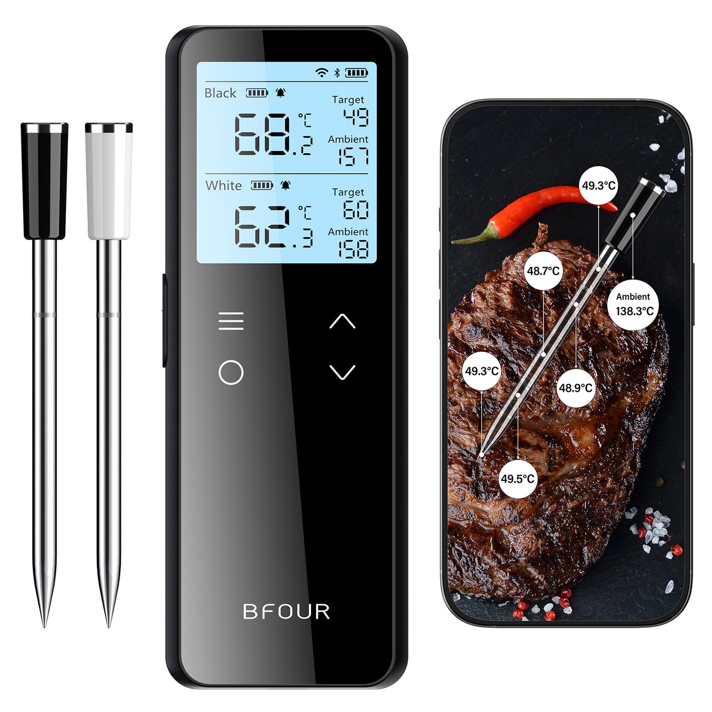 Wireless BBQ Thermometer with WIFI Bluetooth