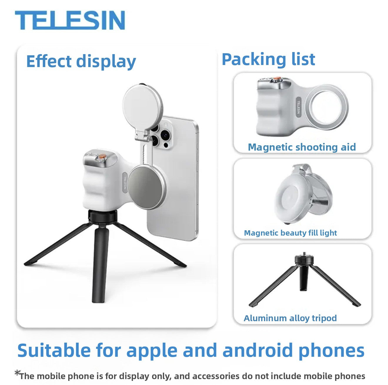 Wireless Bluetooth Camera Handle with Fill Light