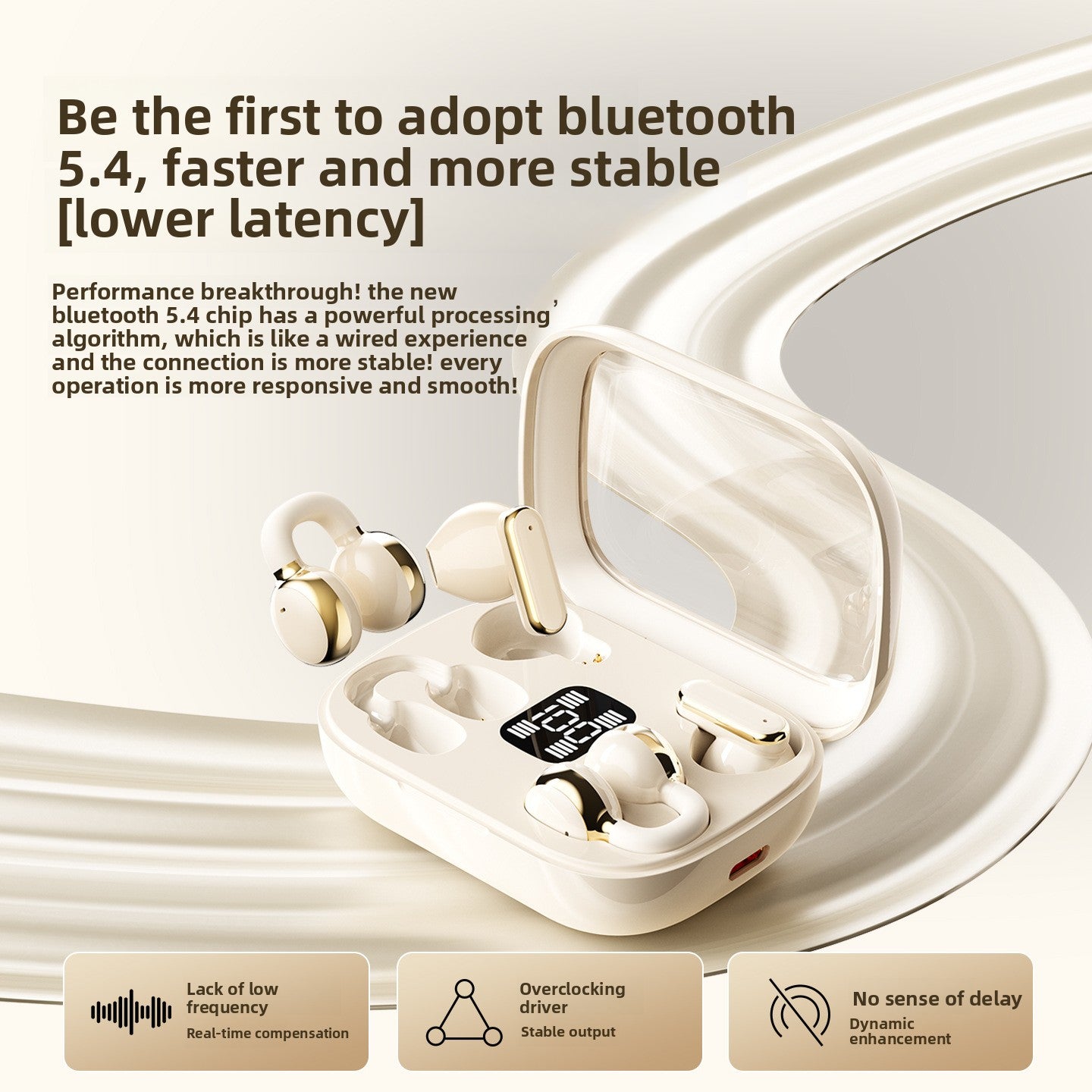 Wireless Bluetooth Ear Clip Earphones with Noise Reduction