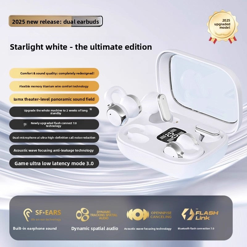 Wireless Bluetooth Ear Clip Earphones with Noise Reduction