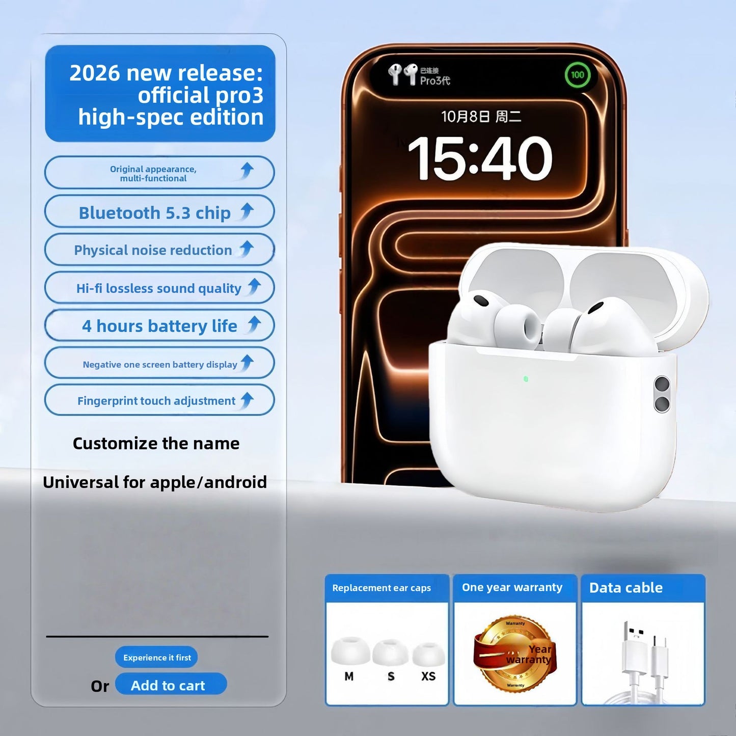 Wireless Bluetooth Earbuds Pro3