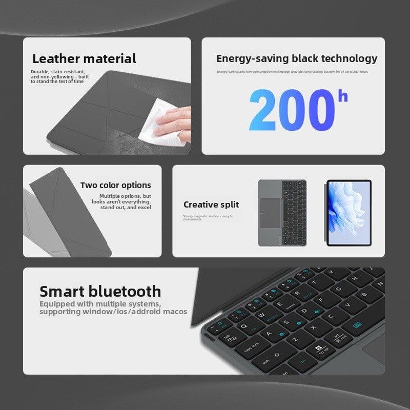 Wireless Bluetooth Folding Keyboard with Detachable Stand