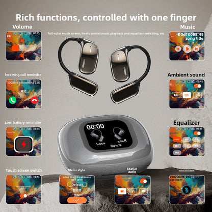Wireless Bluetooth Headset with AI Translation and Color Display