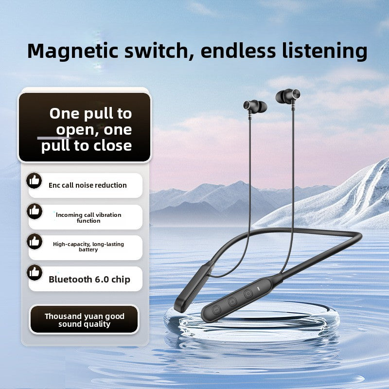 Wireless Bluetooth Neckband Headset with Magnetic Earbuds