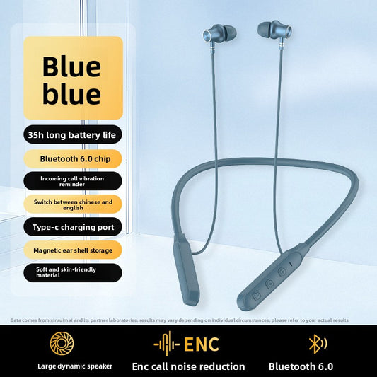 Wireless Bluetooth Neckband Headset with Magnetic Earbuds