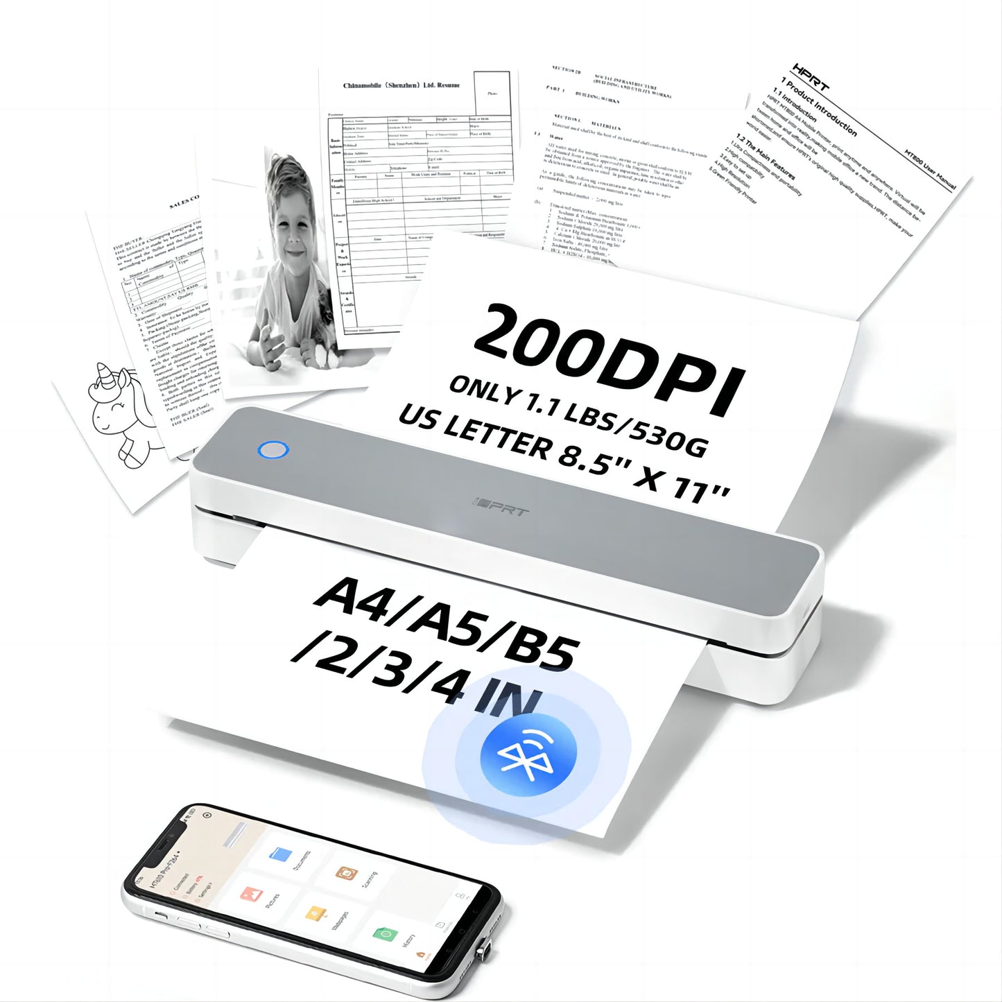 Wireless Bluetooth thermal printer