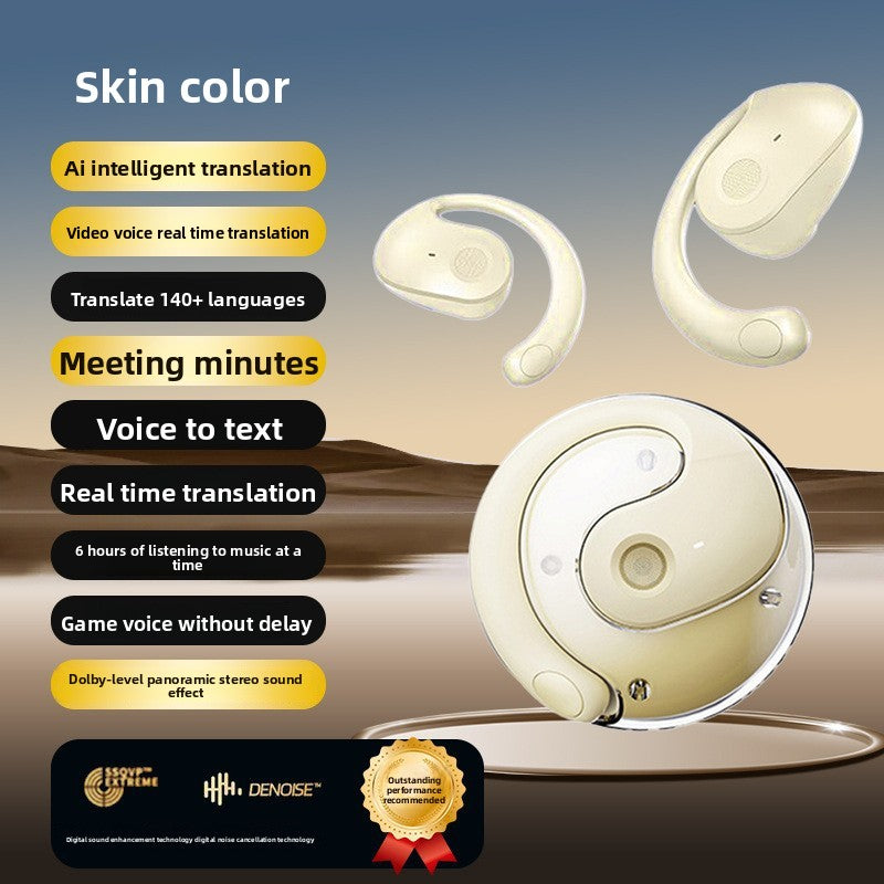 Wireless Bone Conduction Bluetooth Headset with AI Translation