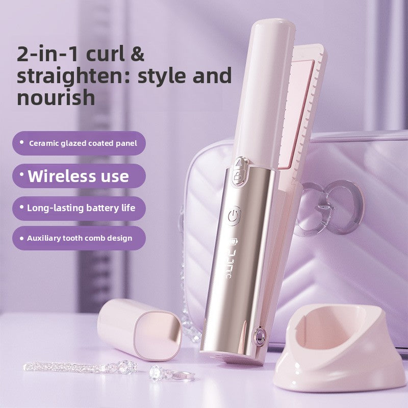 Wireless Ceramic Hair Straightener and Curler