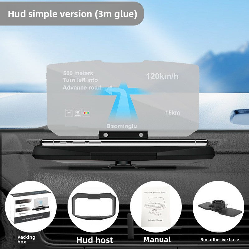 Wireless Charging Car HUD Phone Holder with Projection Display