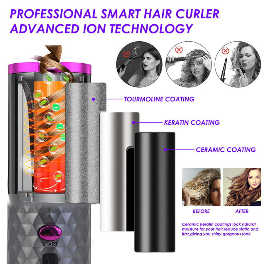 Wireless charging curling iron