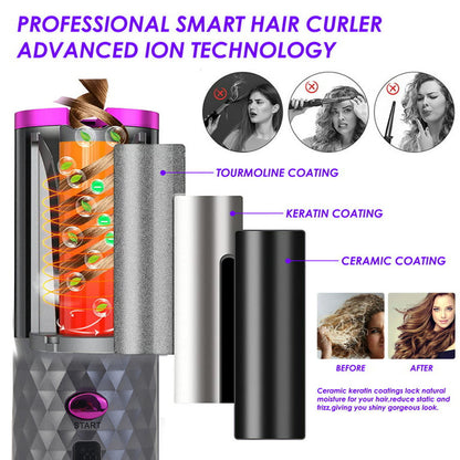 Wireless charging curling iron