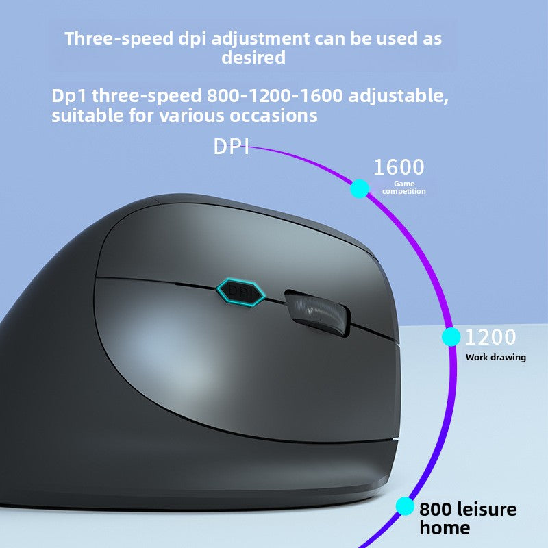 Wireless charging ergonomic upright hand-held mouse