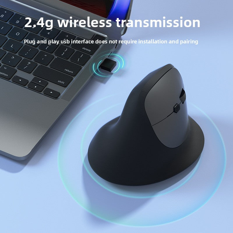 Wireless charging ergonomic upright hand-held mouse