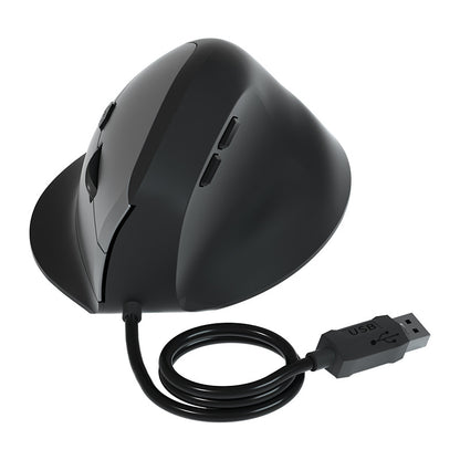 Wireless charging ergonomic upright hand-held mouse