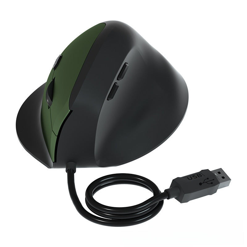 Wireless charging ergonomic upright hand-held mouse