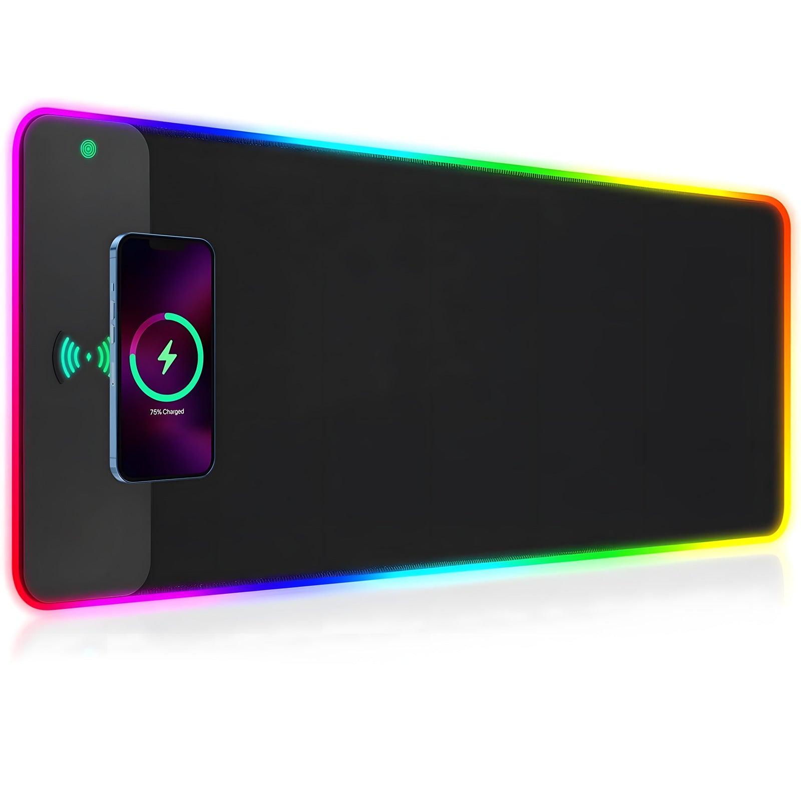 Wireless charging illuminated mouse pad