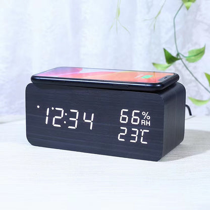 Wireless charging LED electronic clock