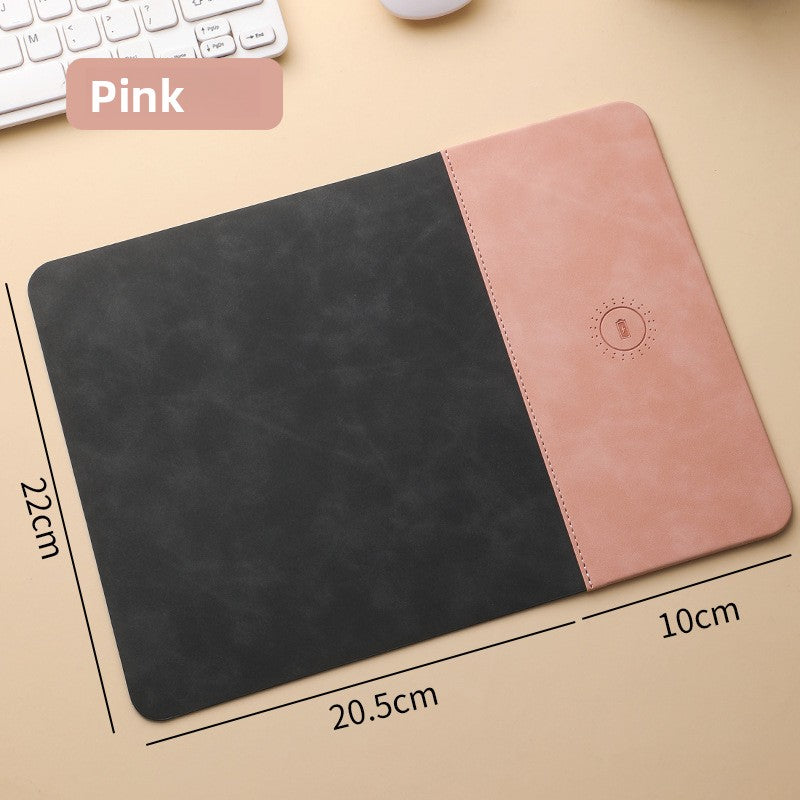 Wireless Charging Mouse Pad 15W Fast Charging PU Desk Mat