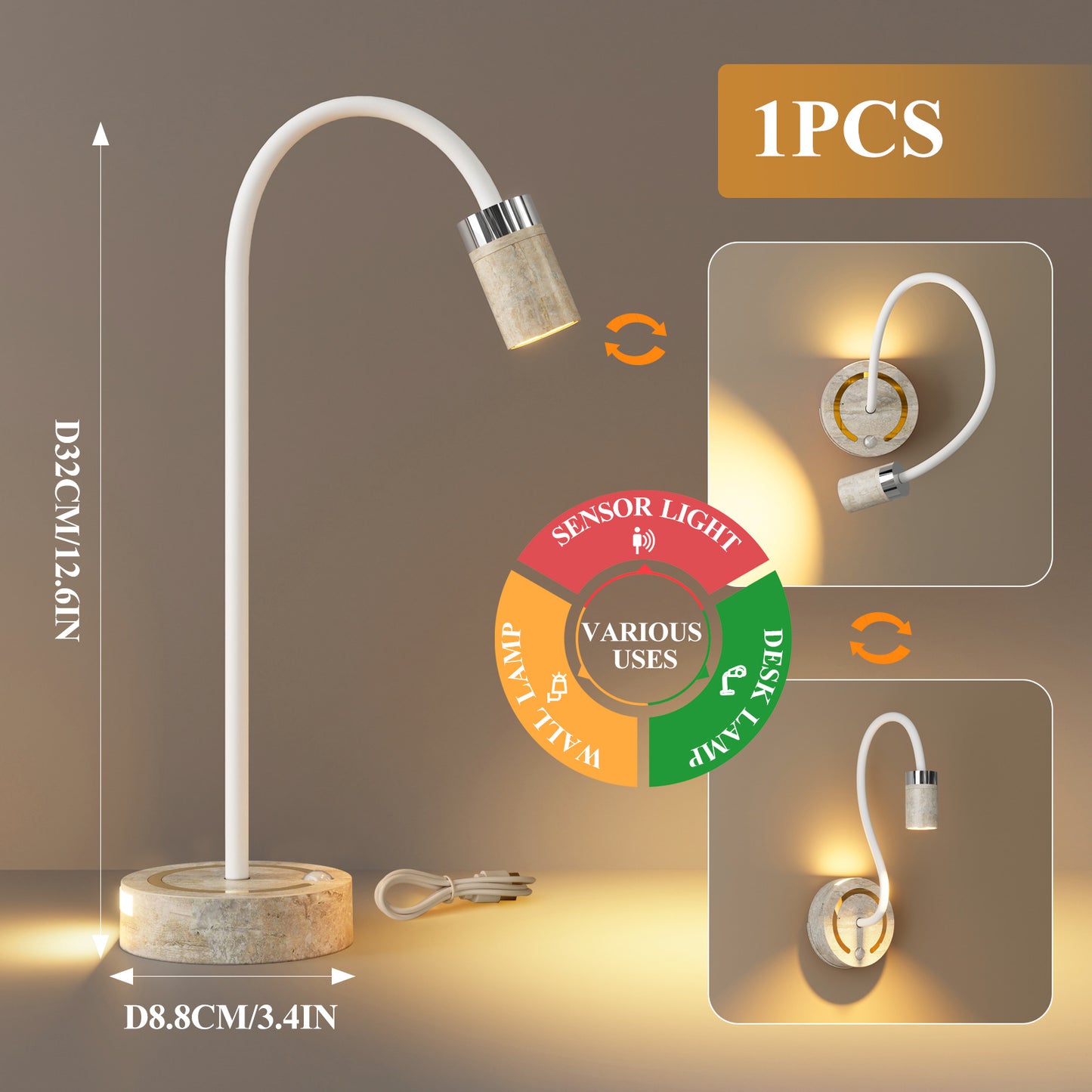 Wireless Charging Sensor Table Lamp