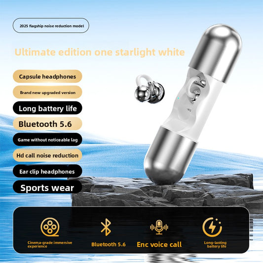 Wireless Clip-On Bluetooth Earphones with Noise Cancellation