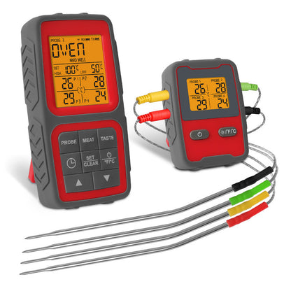 Wireless Digital Food Thermometer with 4 Probes
