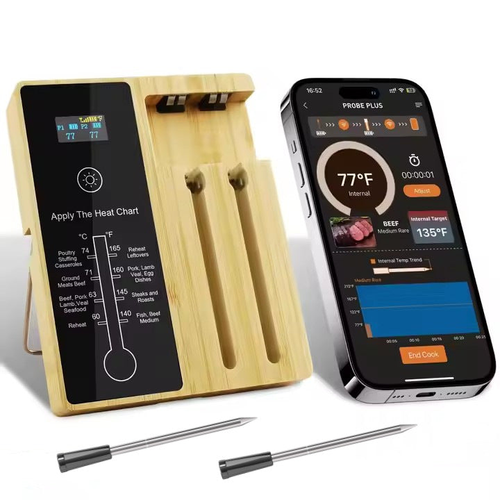 Wireless Digital Food Thermometer with Dual Probes