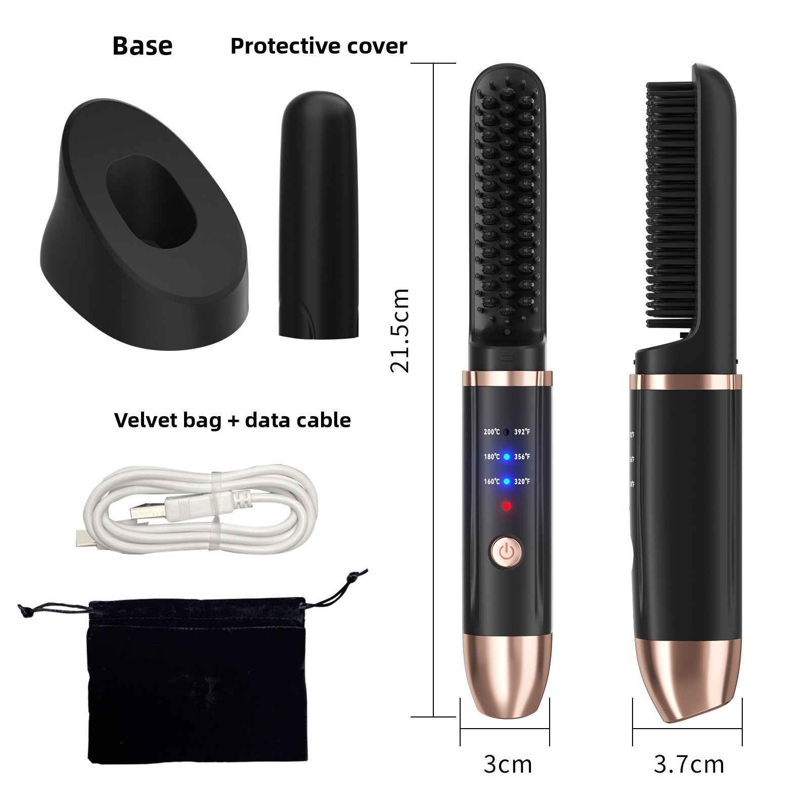 Wireless direct hair curling comb