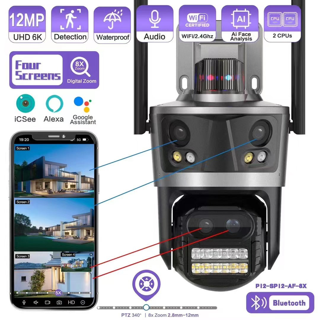 Wireless four-screen camera
