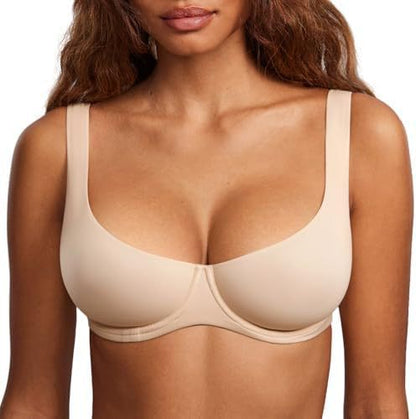 Wireless Full Coverage Bra with Detachable Straps
