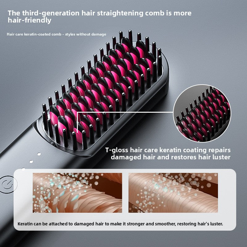 Wireless Hair Straightener and Curler with Negative Ion