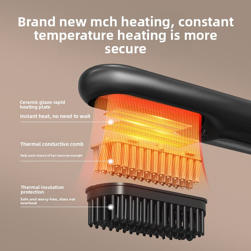 Wireless Hair Straightener Comb with Curling Function