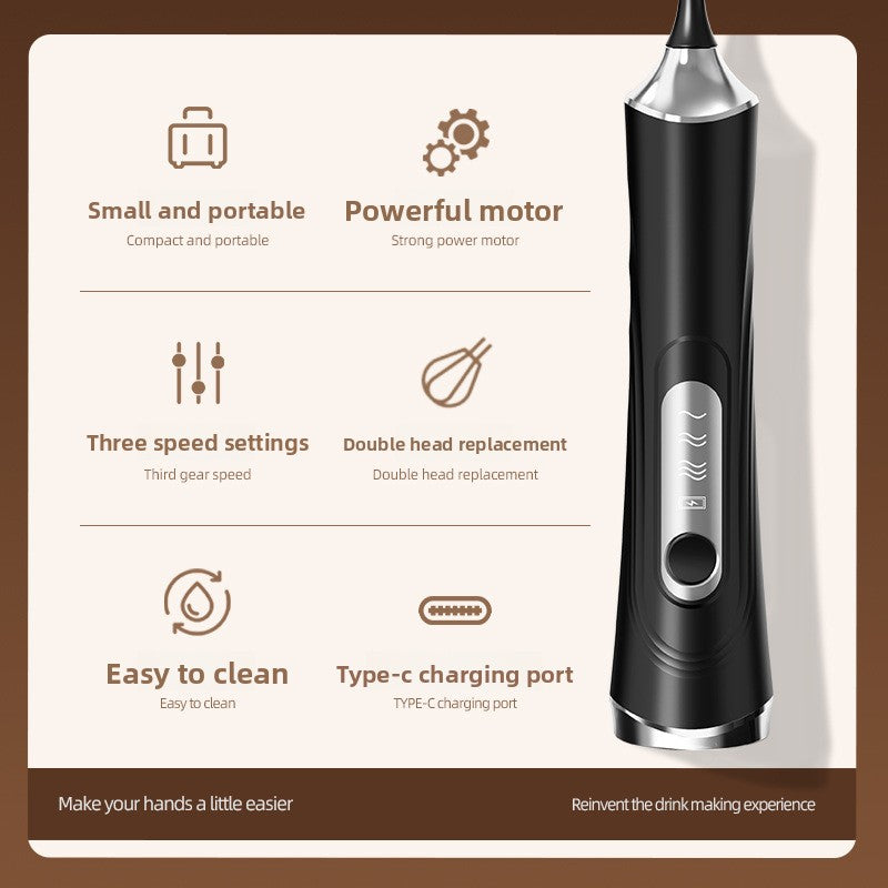 Wireless Handheld Electric Milk Frother and Mixer