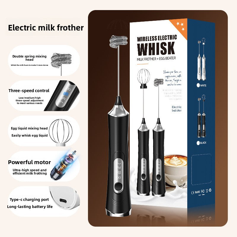 Wireless Handheld Electric Milk Frother and Mixer