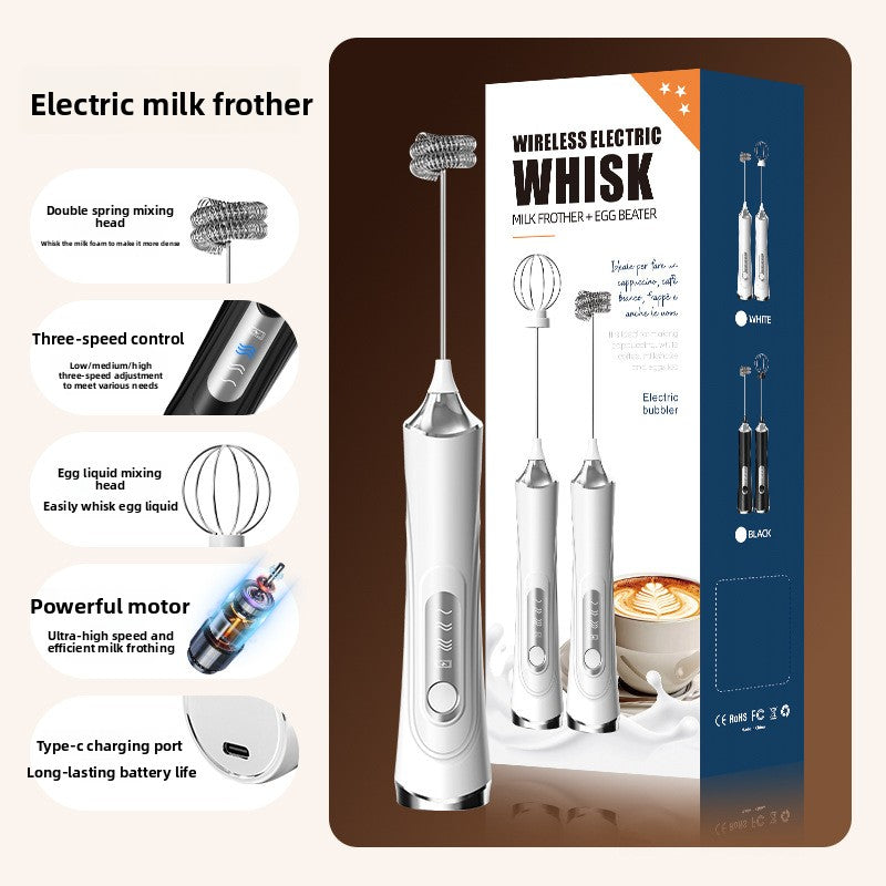 Wireless Handheld Electric Milk Frother and Mixer