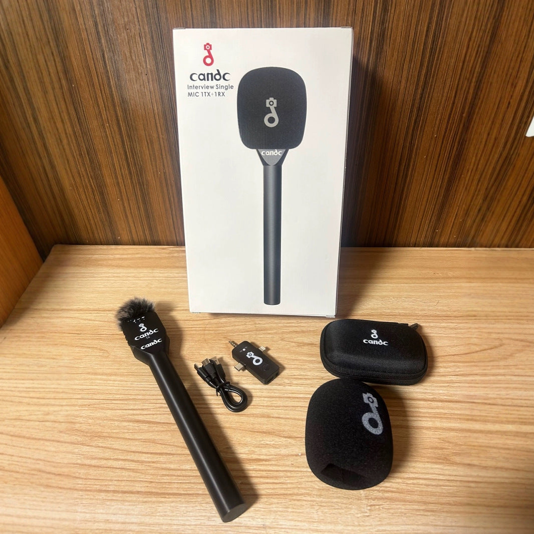 Wireless Handheld Interview Microphone with Noise Reduction