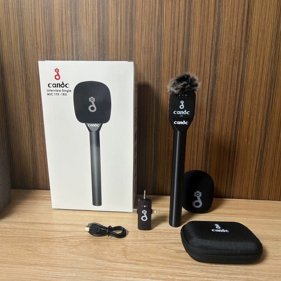 Wireless Handheld Interview Microphone with Noise Reduction
