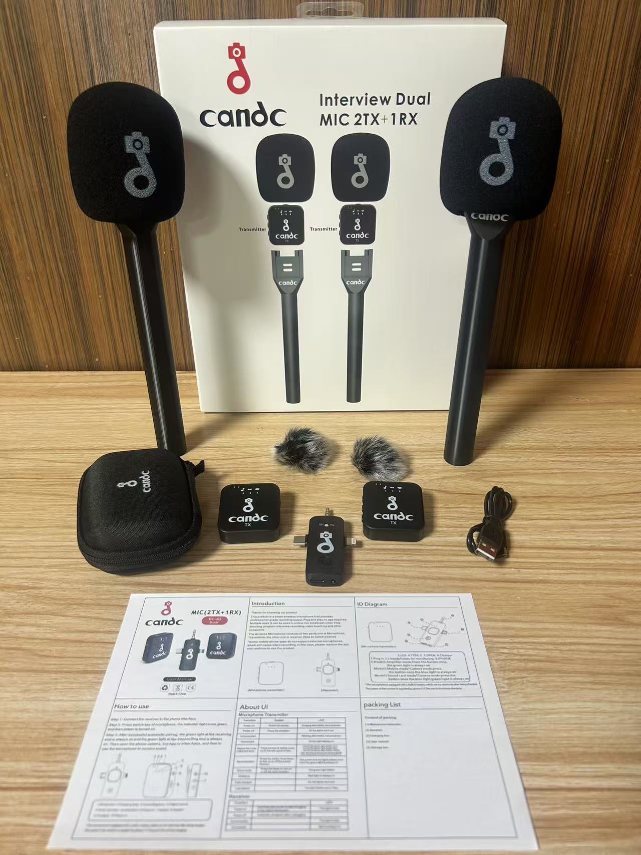 Wireless Handheld Interview Microphone with Noise Reduction
