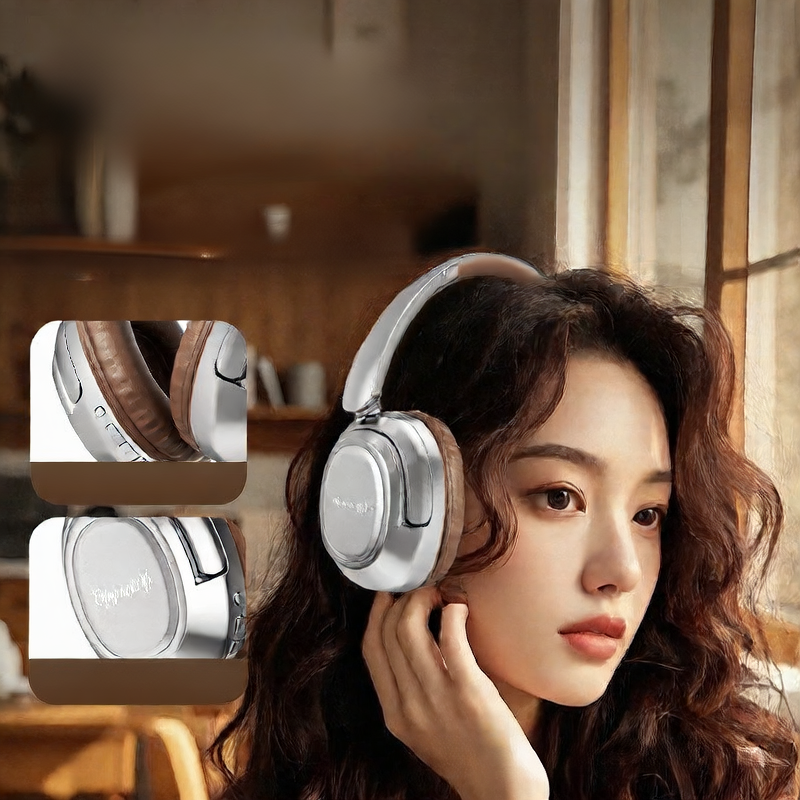 Wireless headphones with microphone and long battery life