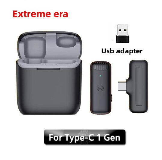 Wireless Lavalier Microphone with Charging Case for Mobile Recording