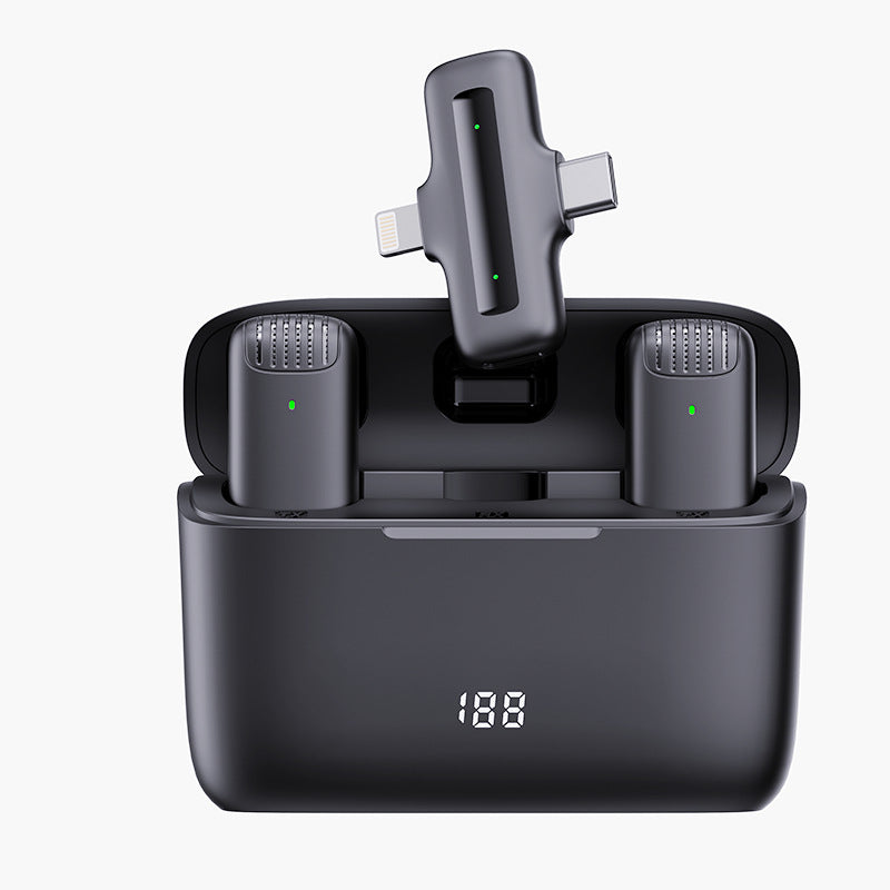 Wireless Lavalier Microphone with Charging Case for Mobile Recording