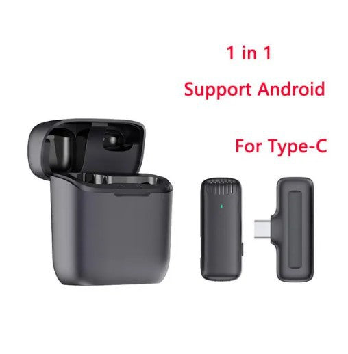 Wireless Lavalier Microphone with Charging Case for Mobile Recording