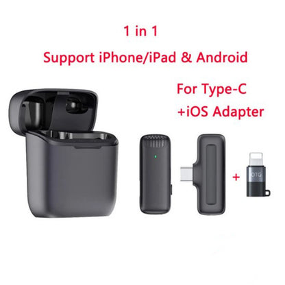 Wireless Lavalier Microphone with Charging Case for Mobile Recording