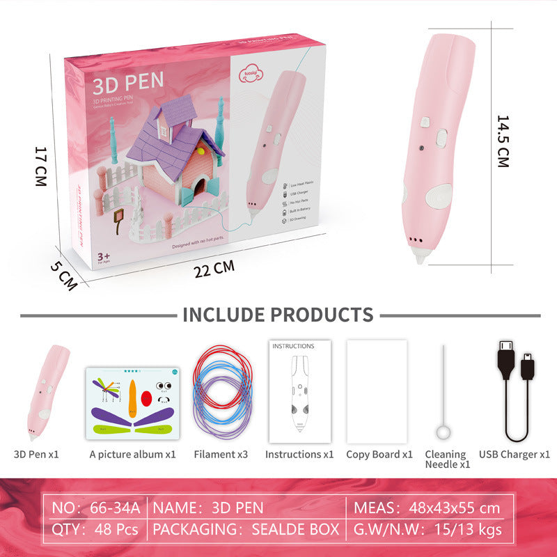 Wireless Low Temperature 3D Printing Pen for Kids