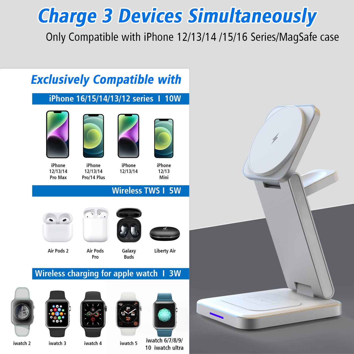 Wireless magnetic charging battery
