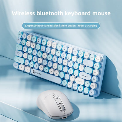 Wireless Mechanical Feel Silent Keyboard with Bluetooth Rechargeable