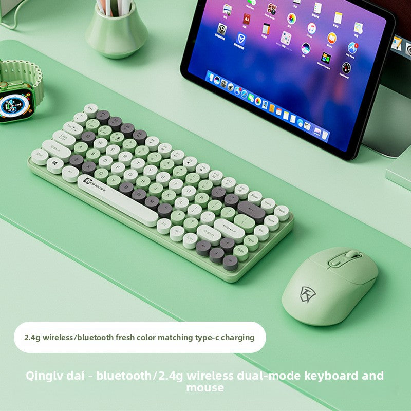 Wireless Mechanical Feel Silent Keyboard with Bluetooth Rechargeable