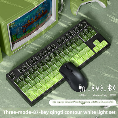 Wireless Mechanical Keyboard with Bluetooth Triple-Mode Connectivity
